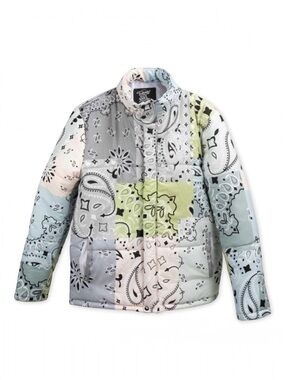 Paisley Print Oversized Puffer Jacket Streetwear Nwot Size XL